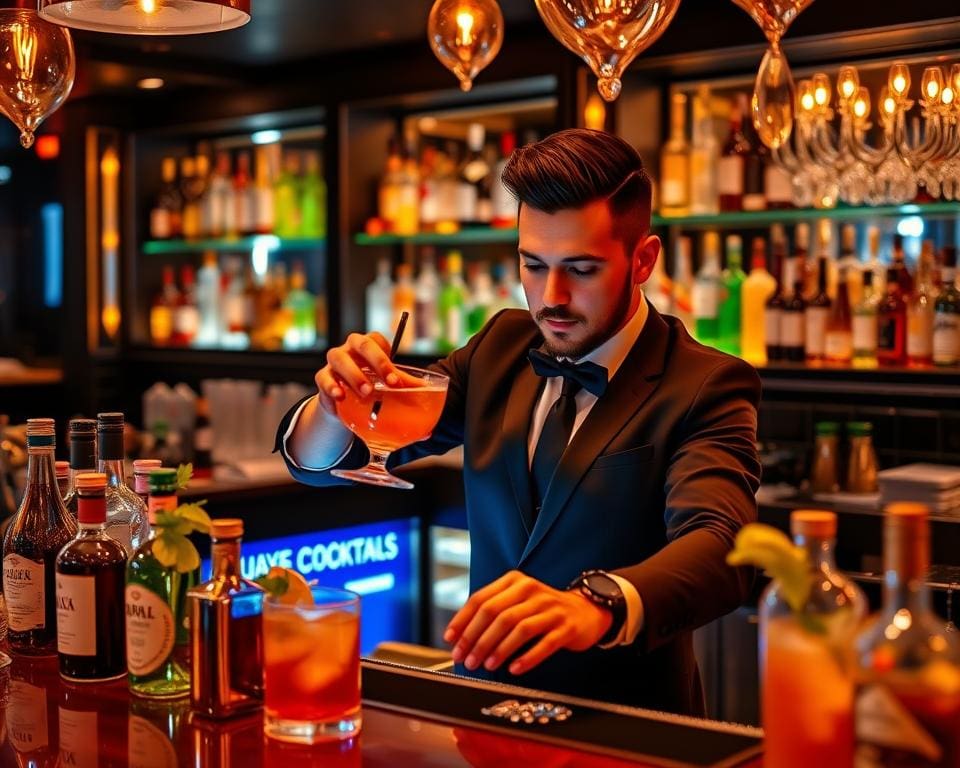 Event-Barkeeper beim Cocktailservice