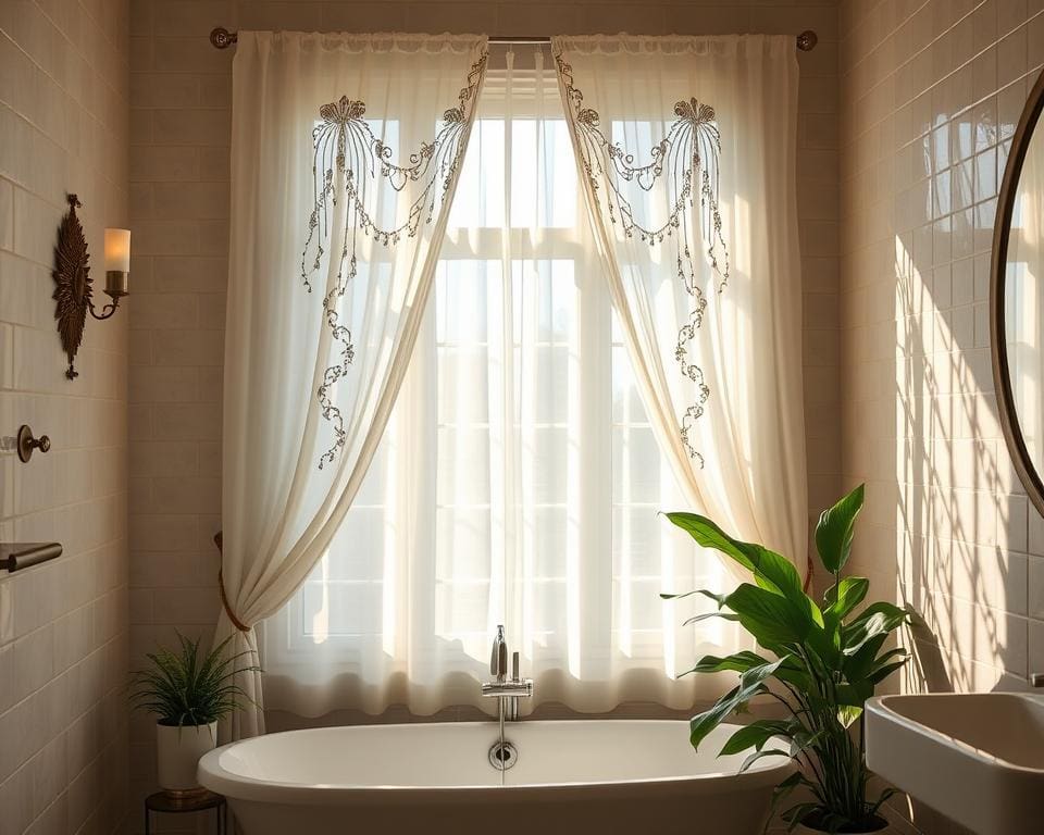 Fensterdekoration im Badezimmer