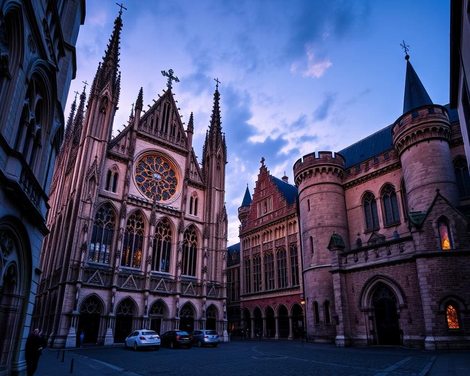 Gotische Bauwerke in Gent, Belgien