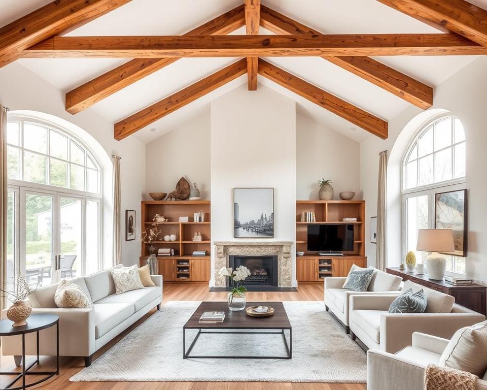 Holzbalken als Design-Highlight in Wohnräumen nutzen