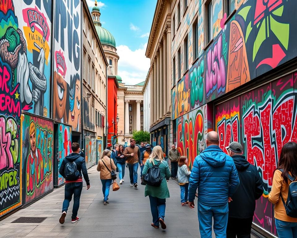 Lebendige Straßenkunst in Berlin, Deutschland