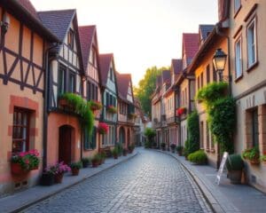 Malerische Gassen in Rothenburg ob der Tauber, Deutschland