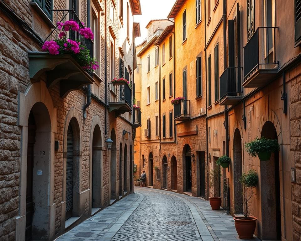 Mittelalterliche Gassen in Siena, Italien