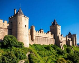 Mittelalterliche Mauern in Carcassonne, Frankreich