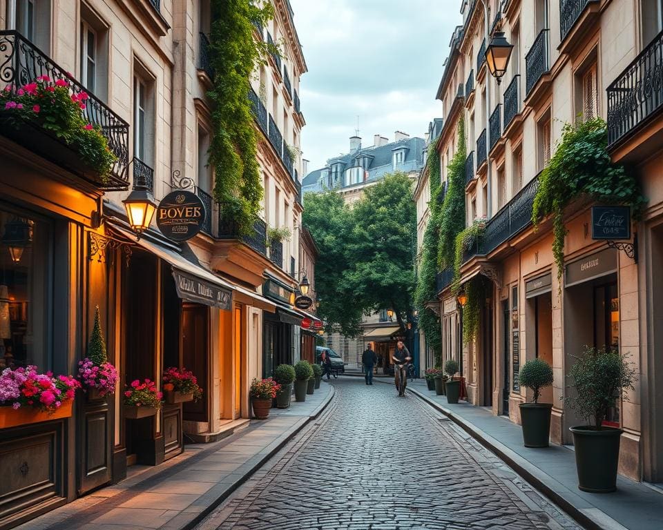 Romantische Gassen in Paris, Frankreich