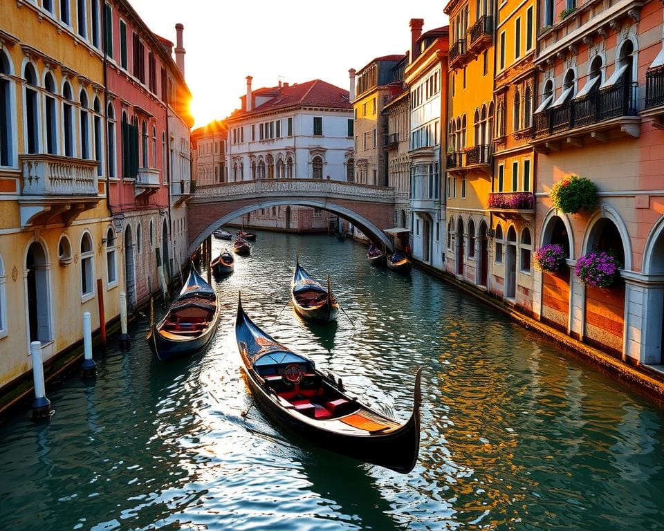 Romantische Kanäle in Venedig, Italien