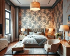 Schlafzimmerwände gestalten: Tapeten und Farben kombinieren