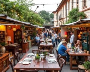 Vintage-Märkte mit Gastronomie