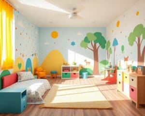 Wandgestaltung im Kinderzimmer: Farben und Muster