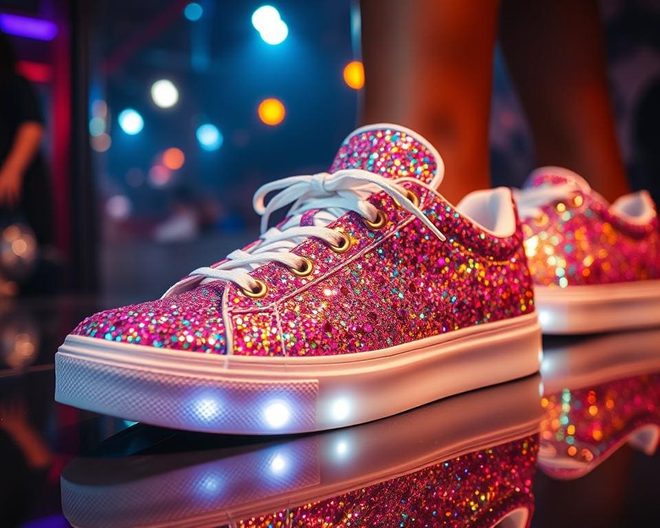 Sneaker mit Glitzereffekt