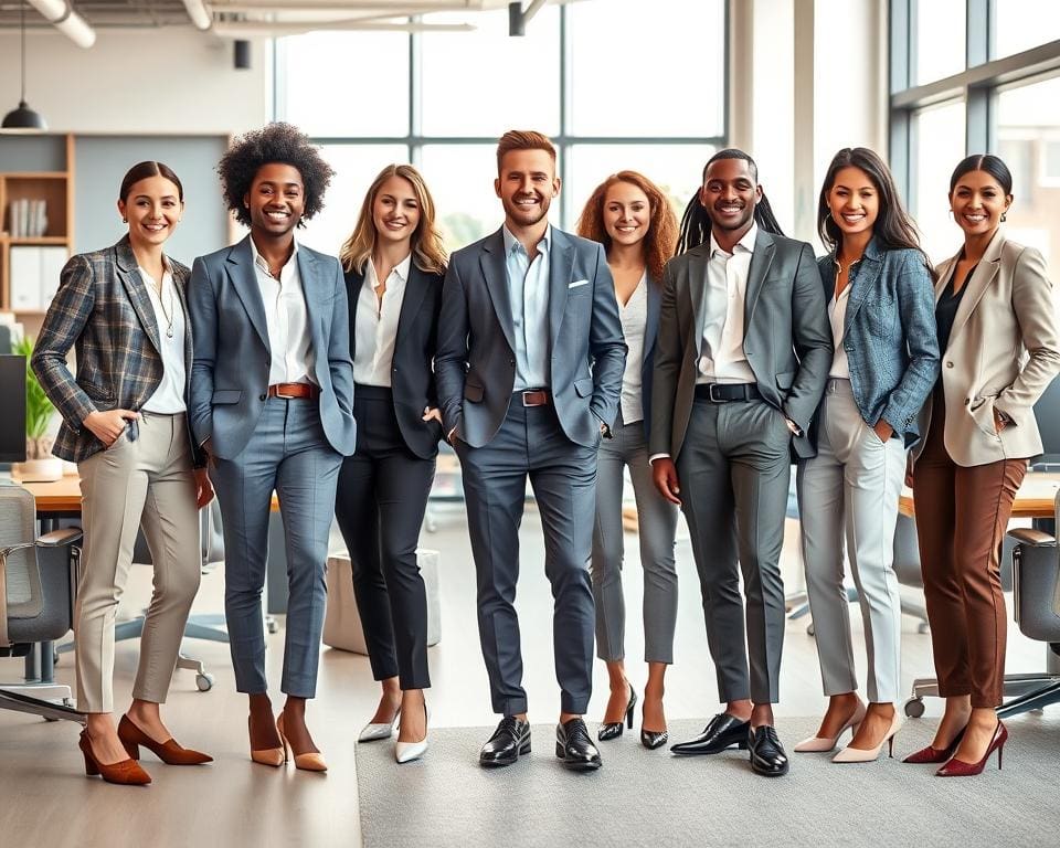 Geschlechterübergreifende Mode im Business-Look