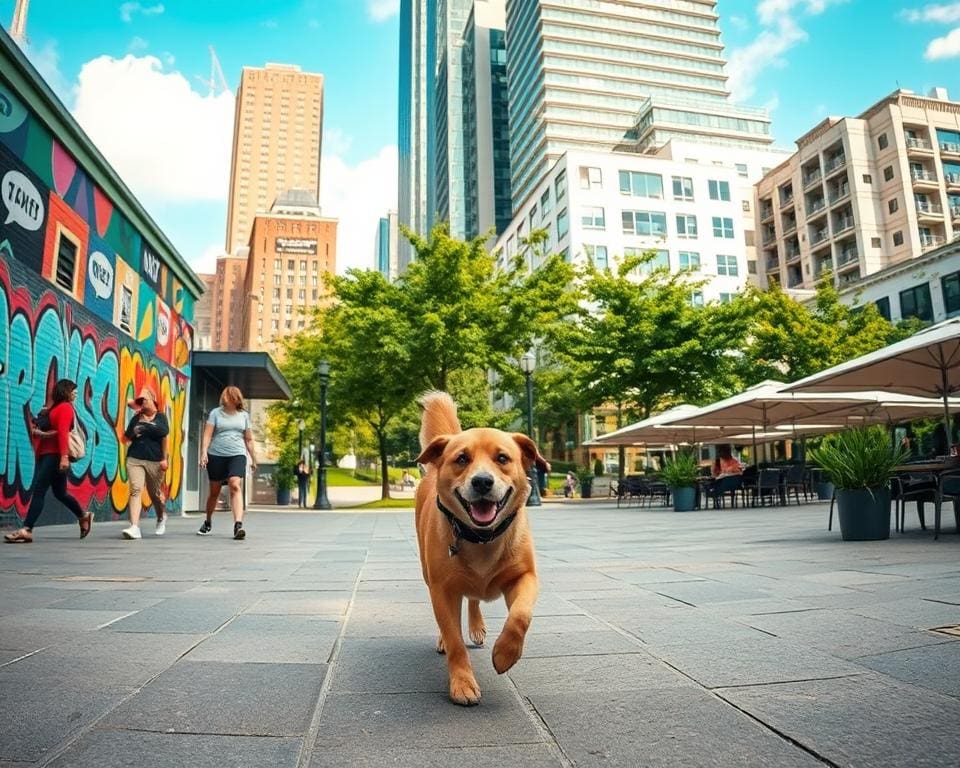 Städtische Abenteuer mit Hund