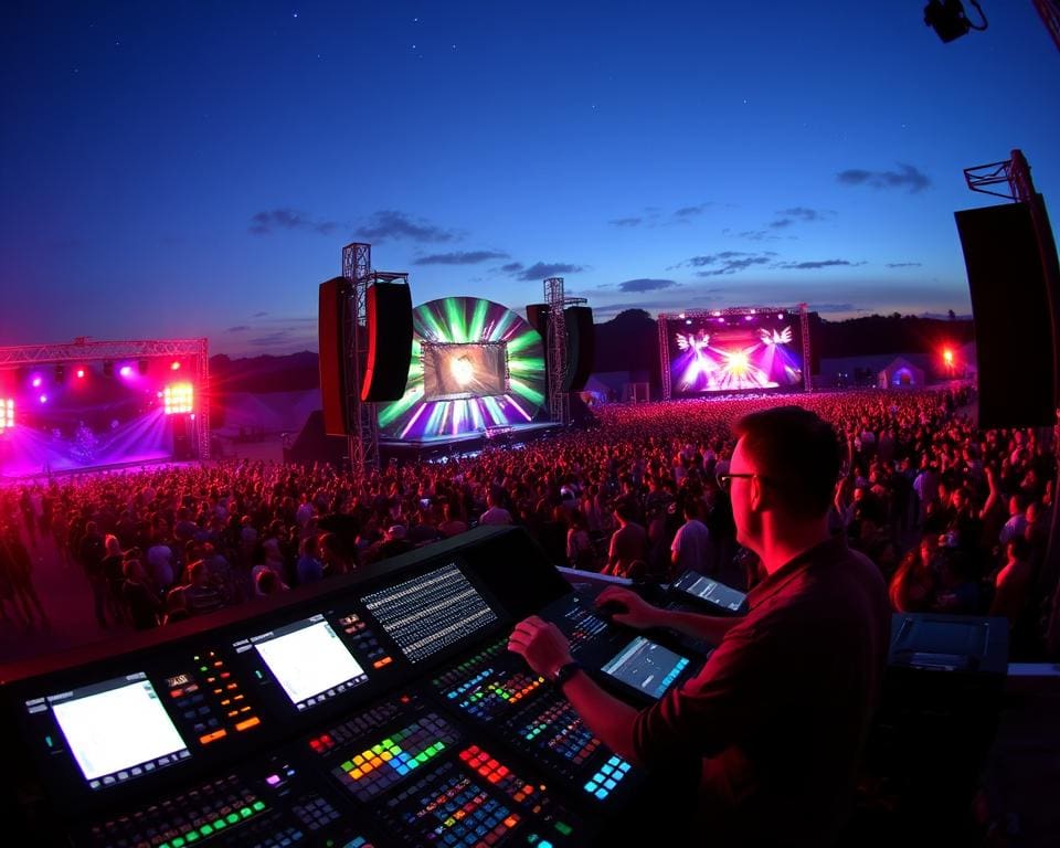 Beleuchtungstechniker bei Outdoor-Events