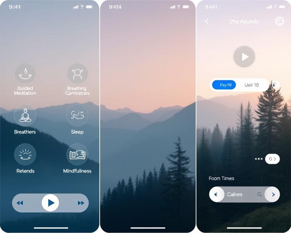 Funktionen von Meditationsapps