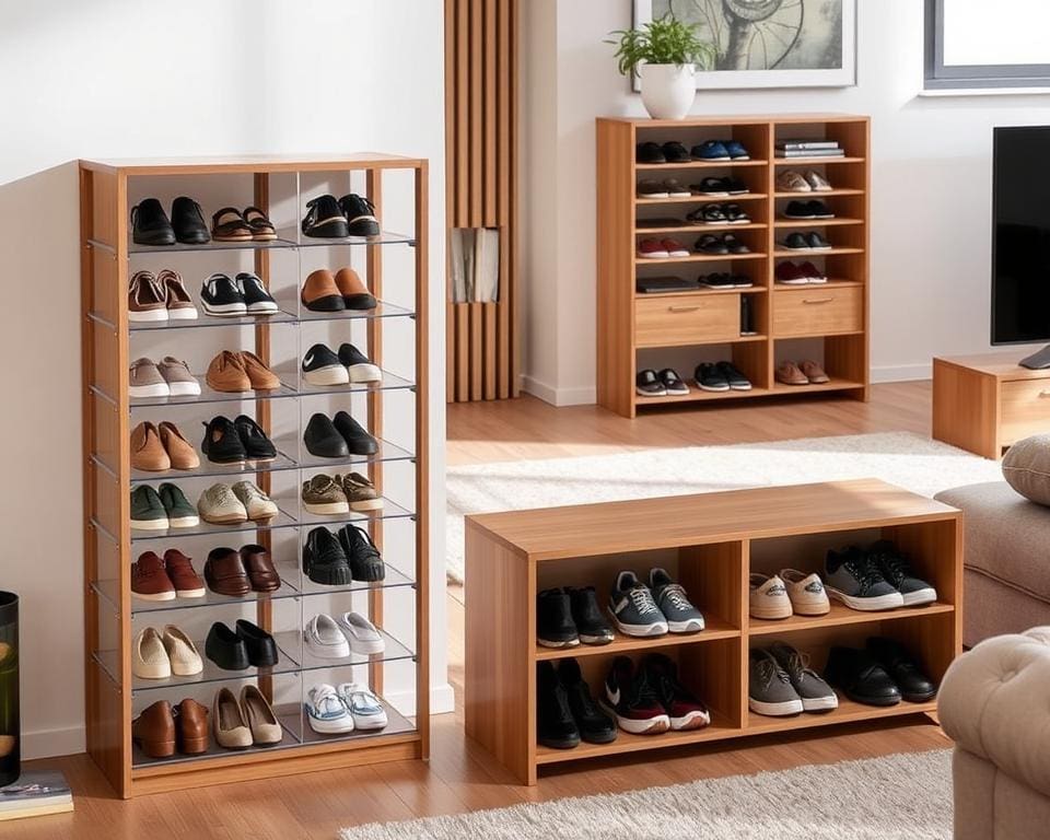 moderne Schuhregale