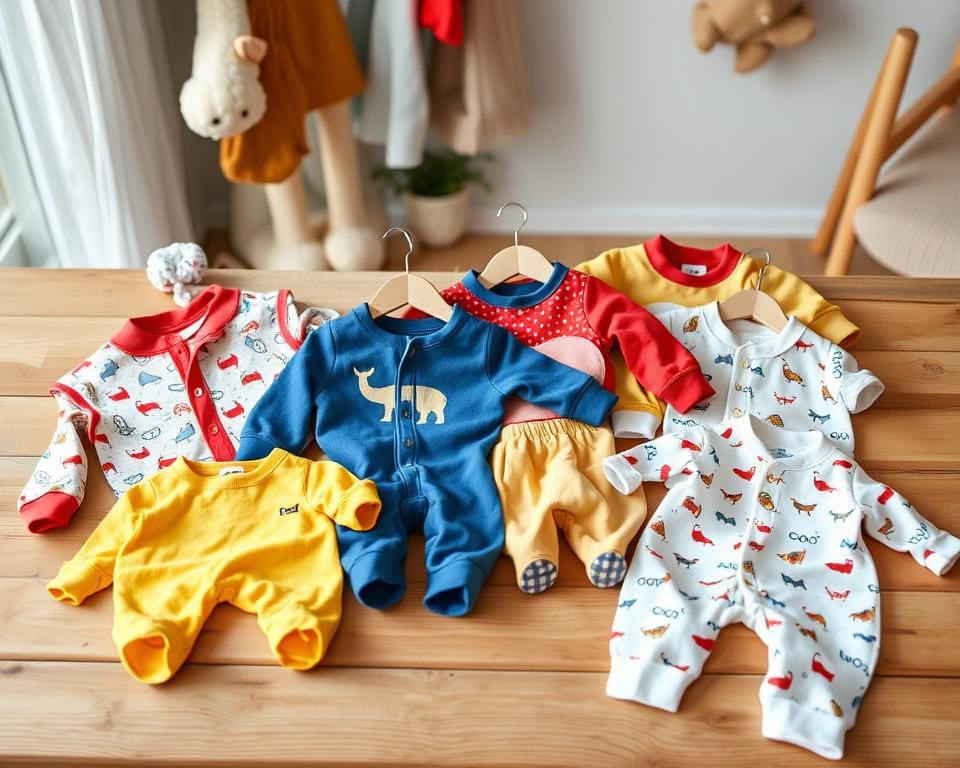 bunte Babykleidung