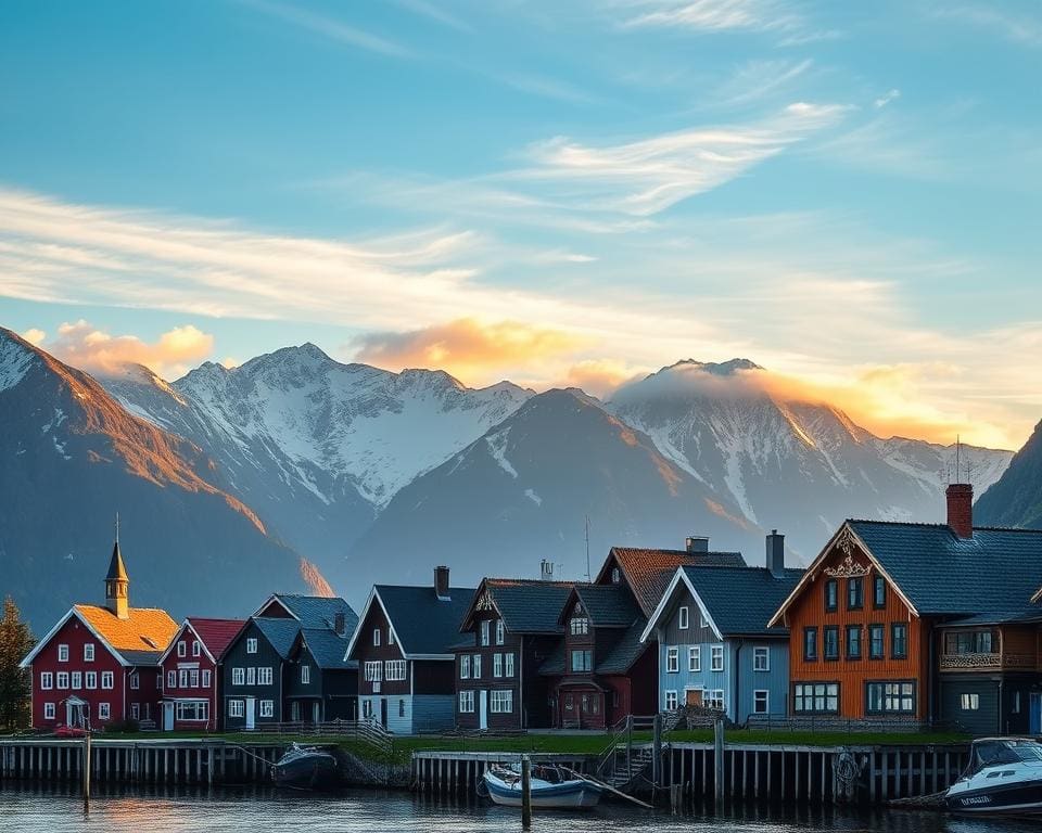 Reine malerische Landschaft und traditionelle Architektur