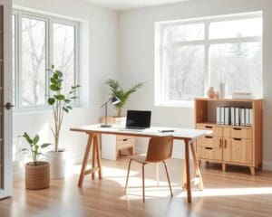 Wie gestaltest du einen ruhigen Japandi-Arbeitsplatz?