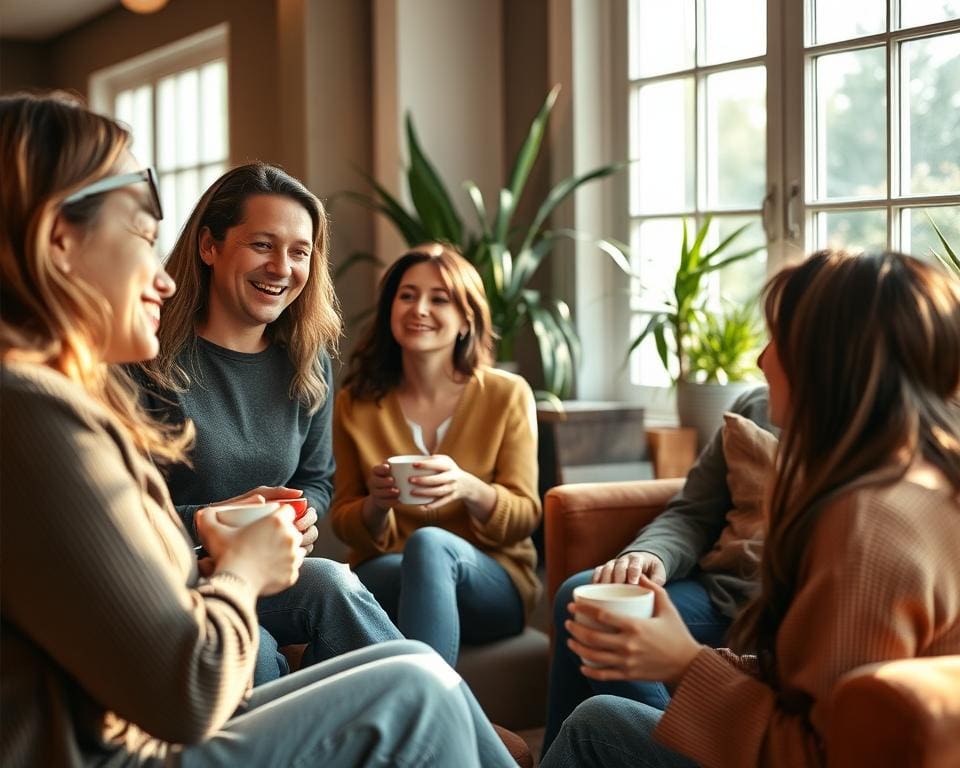 soziale Interaktionen wirken sich positiv auf das emotionale Wohlbefinden aus.