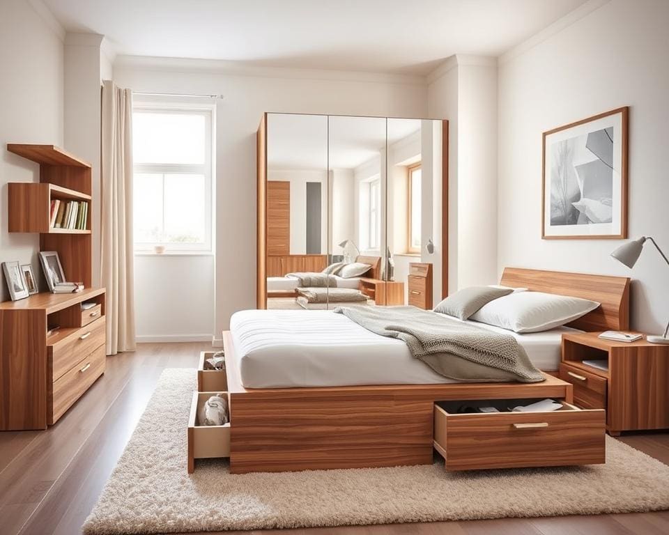 Wie integrierst du Stauraum im Schlafzimmer?