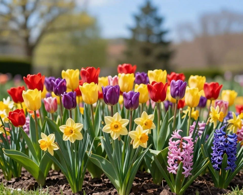 Was sind beliebte Frühlingsblumen für Beete?