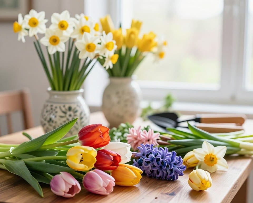 Wie kombiniert man verschiedene Frühlingsblumen?